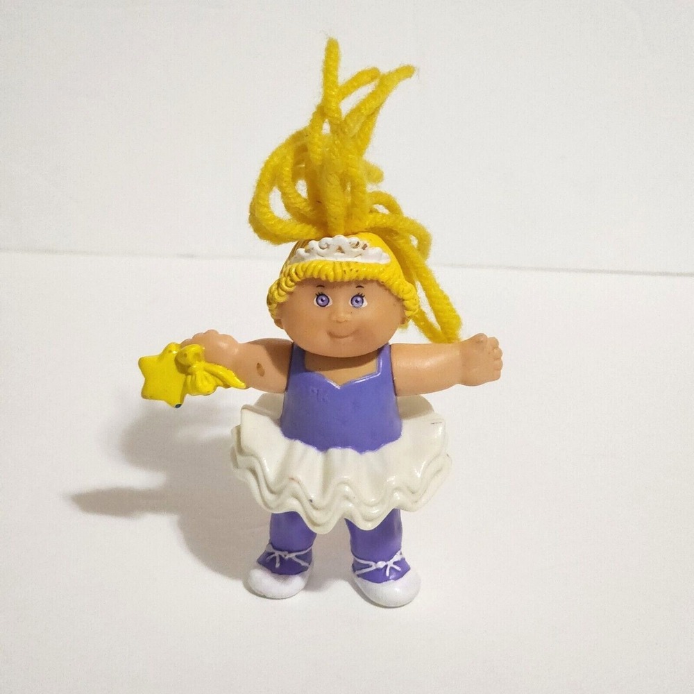 Vintage CPK Cabbage Patch Kids Ballerina Figure PVC Blonde Yarn Hair 1992 3.5"